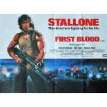 An original 'Rambo' First Blood film poster, quad, starring Sylvester Stallone,