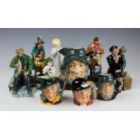 A selection of Royal Doulton figures comprising; The mask seller, The shepherd, Shore leaver,