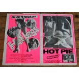 ADULT FILMS: An original twin film poster for Hot Legs and Hot Pie, quad, Topart Film Distributors,