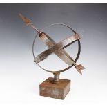 An Armillary sphere type garden ornament,