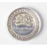 SHROPSHIRE INTEREST: An Arts and Crafts Exhibition Shrewsbury silver medallion, engraved 'E.