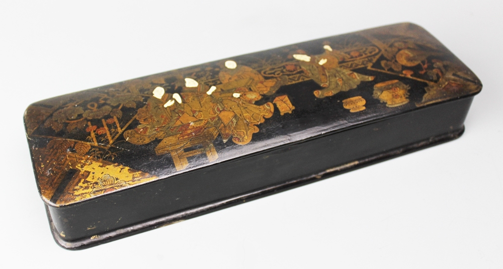 A late 19th/early 20th century Chinese lacquer box and cover,