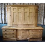 A Victorian pine housekeepers cabinet,