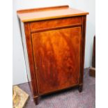 A late George III inlaid mahogany side cabinet, with drawer and cupboard door,
