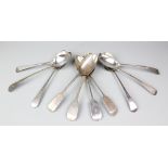 A selection of ten 18th century and later silver table spoons, various dates and makers, 20.