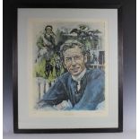 After Neil Cawthorn, Limited edition colour print, Lester Piggot,