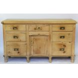 A Victorian pine kitchen dresser base,