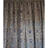 Two pairs of florally decorated curtains,
