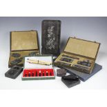 Three late 19th/early 20th century cased sets of Chinese ink blocks,