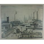 After Laurence Stephen Lowry (1887-1976), Canal and factories, Colour print, 60cm x 74cm,