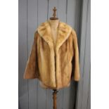 A ladies mink fur jacket along with a synthetic astrakhan coat with mink fur collar (2)
