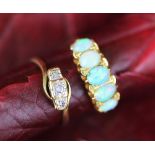 A five stone opal ring,
