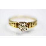 An old cut diamond solitaire ring, earl 20th century,