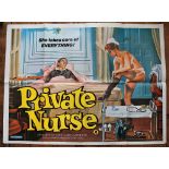 ADULT FILMS: An original film poster for Private Nurse, quad, 'She Takes Care of Everything!',
