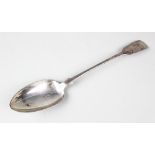 A Victorian fiddle pattern provincial silver basting spoon, Reid & Sons,