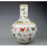 A large Chinese butterfly vase , Guangxu six character mark,