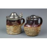 Two 19th century silver mounted harvest ware items comprising;