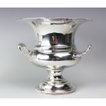 A Regency style silver plated twin handled wine cooler, 25.