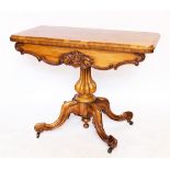 A Victorian burr walnut tea table,