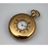 A 9ct yellow gold Omega half hunter pocket watch, Birmingham 1924,