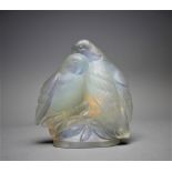 An Art Deco Jobling's 'opalique' Love Birds paperweight, No.788543, engraved mark base, 10.