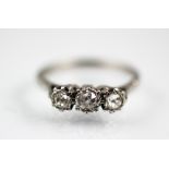 A three stone diamond ring,