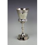 An Elkington & Co silver chalice, Birmingham 1888, the Gothic form chalice,