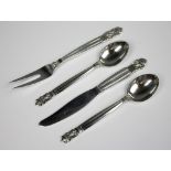 A pair of Georg Jensen acorn pattern silver teaspoons,