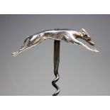 A George V silver corkscrew, modelled as a racing greyhound, William Hutton and Sons,