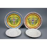 A pair of 19th century German porcelain plates,