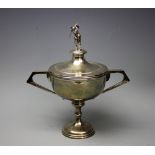 A George V silver golfing trophy and cover, Turner and Simpson Ltd, Birmingham 1928 and 1930,