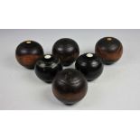 Three pairs of assorted 19th century and later Crown green bowls (6) ,