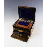 A Victorian burr walnut dressing table box,