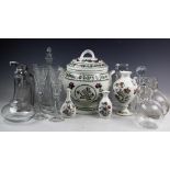 A selection glassware and ceramics including a cased set of six Royal Doulton cut crystal flutes,