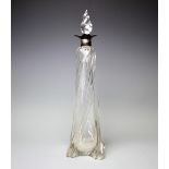 A large Victorian silver mounted glass decanter, Lee & Wigfull, Sheffield 1899,