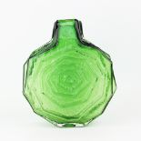 A Geoffrey Baxter for Whitefriars textured range Banjo vase, Meadow Green, pattern No.9681, 31.