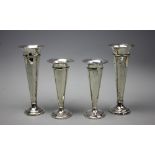 A pair of Edwardian silver posy trumpet vases William Comyns & Sons Ltd, London 1904,