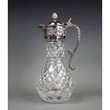 A silver plate mounted claret jug,