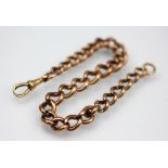 A 9ct yellow gold graduated curb link chain, with swivel clasp, 23cm long,