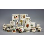 A collection of Goss and other crested china items, to include a Goss Nottinghamshire vase 17cm,