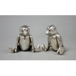 A pair of Edwardian novelty silver pepperettes, Adie & Lovekin Ltd, Birmingham 1909,