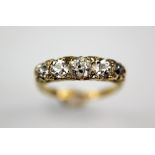 An Edwardian five stone diamond ring, Birmingham 1904,