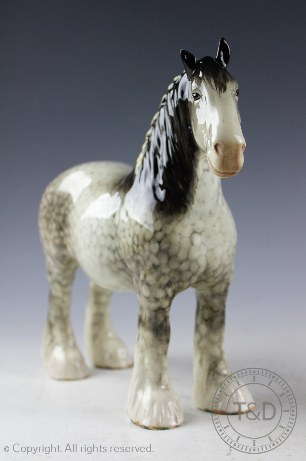 A Beswick Shire mare, model number 818, designed by Arthur Gredington, introduced 1940-1962, - Bild 2 aus 4