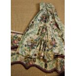 Three pairs of lined florally decorated Sanderson style curtains,