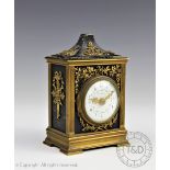 A French bedside time piece, early 20th century, the dial signed 'E.