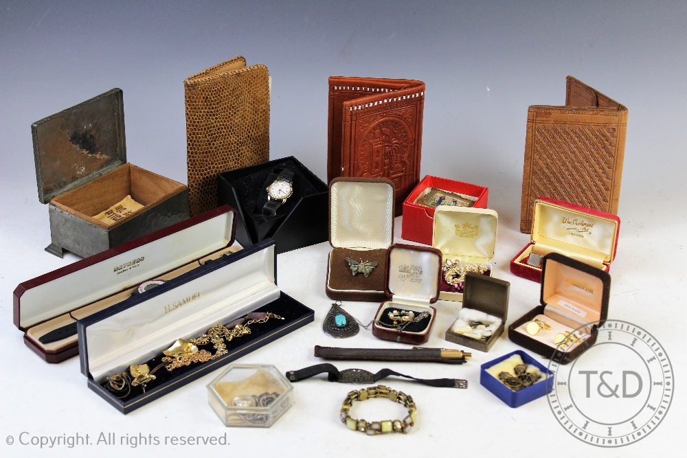 A selection of lady's costume jewellery and wristwatches, to include a boxed Tissot wristwatch,