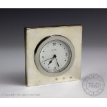 A silver mounted desk timepiece, RJ Carr, Sheffield 2000,