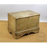 A Victorian pine blanket box, on bracket feet,