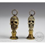 A post WWI trench art type skull seal,