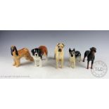 A collection of five Beswick dogs, comprising: Afghan Hound 'Hajubah of Davlen', No.